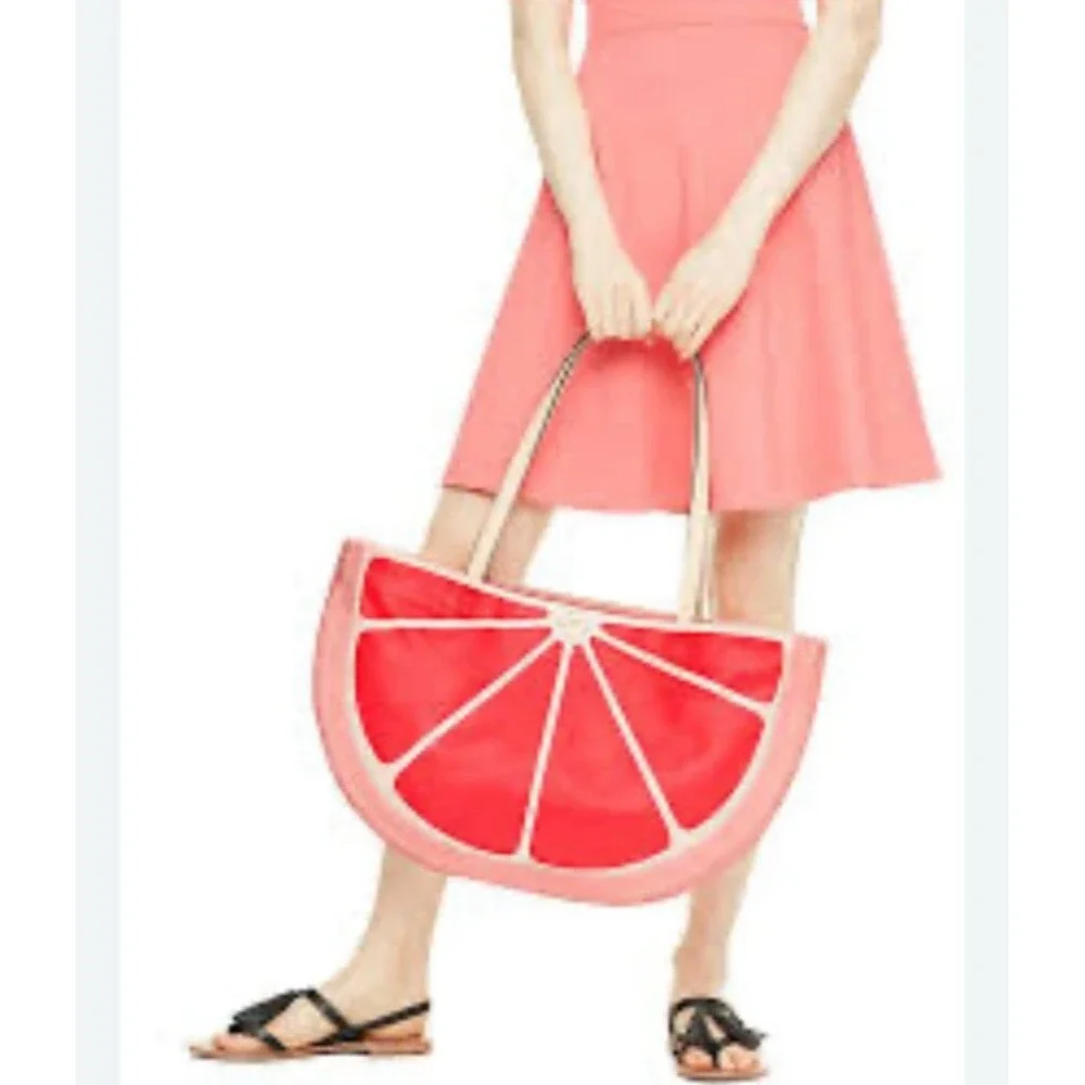 Kate Spade New York Flights of Fancy Pink Grapefruit Tote Bag Purse